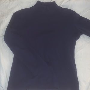 Blue mock neck